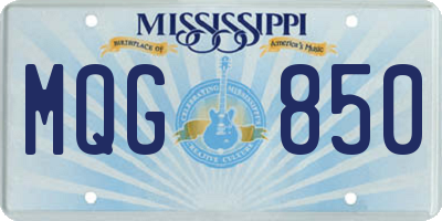 MS license plate MQG850