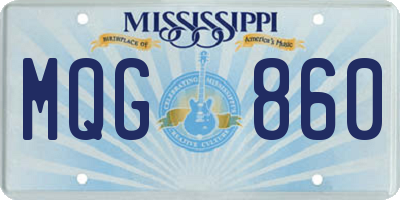 MS license plate MQG860