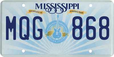 MS license plate MQG868