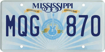 MS license plate MQG870