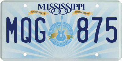 MS license plate MQG875