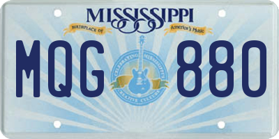 MS license plate MQG880