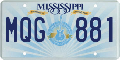 MS license plate MQG881