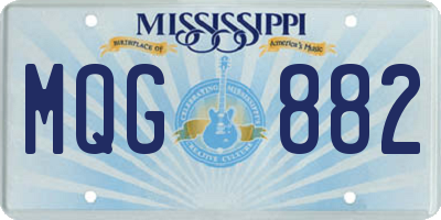 MS license plate MQG882
