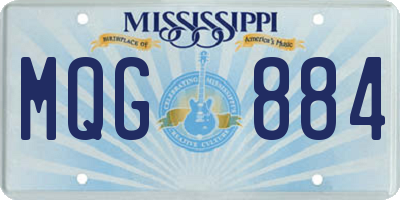 MS license plate MQG884