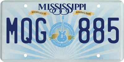 MS license plate MQG885