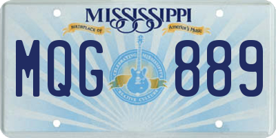 MS license plate MQG889