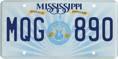 MS license plate MQG890