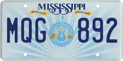 MS license plate MQG892