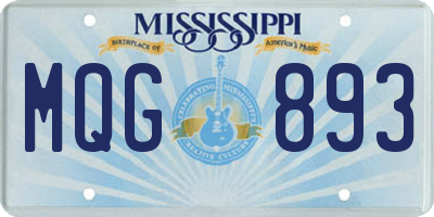 MS license plate MQG893