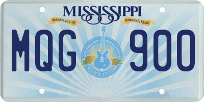 MS license plate MQG900