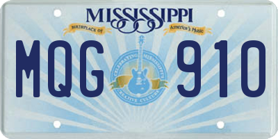 MS license plate MQG910