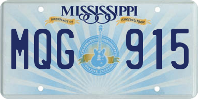 MS license plate MQG915