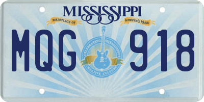 MS license plate MQG918