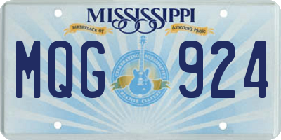 MS license plate MQG924