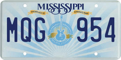 MS license plate MQG954