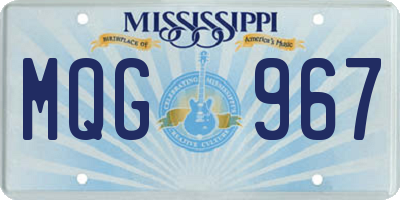 MS license plate MQG967