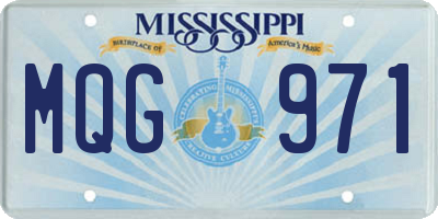 MS license plate MQG971