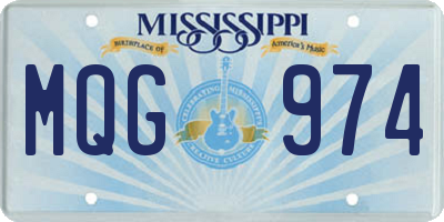 MS license plate MQG974