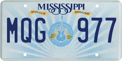 MS license plate MQG977