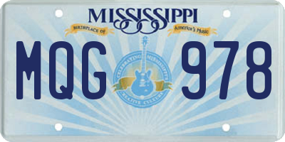 MS license plate MQG978