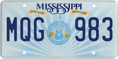 MS license plate MQG983