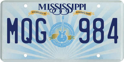 MS license plate MQG984