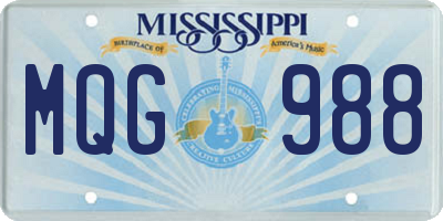 MS license plate MQG988