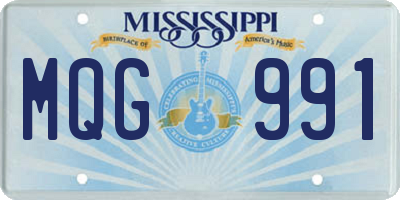 MS license plate MQG991