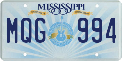 MS license plate MQG994