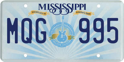 MS license plate MQG995