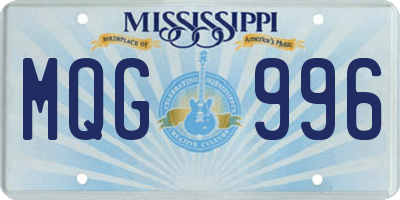 MS license plate MQG996