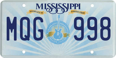 MS license plate MQG998