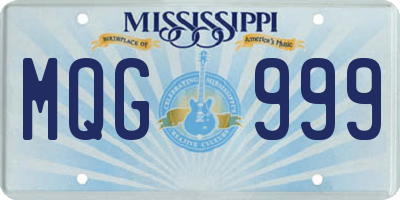MS license plate MQG999