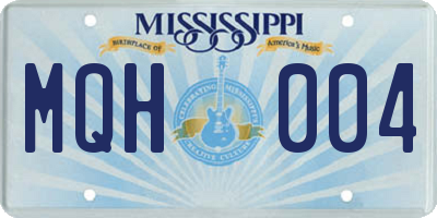 MS license plate MQH004