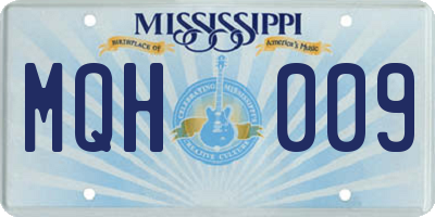 MS license plate MQH009