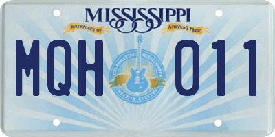 MS license plate MQH011