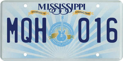 MS license plate MQH016