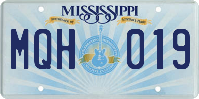 MS license plate MQH019