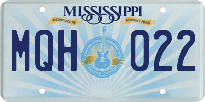 MS license plate MQH022