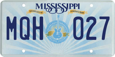 MS license plate MQH027
