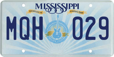 MS license plate MQH029