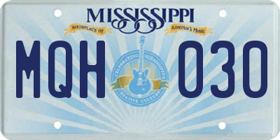 MS license plate MQH030