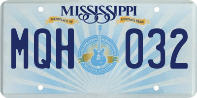 MS license plate MQH032