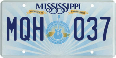 MS license plate MQH037