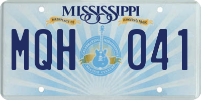 MS license plate MQH041