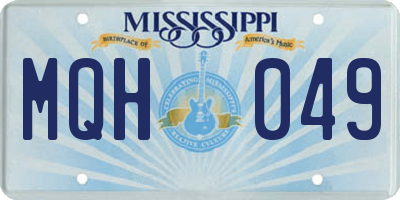 MS license plate MQH049