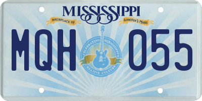 MS license plate MQH055