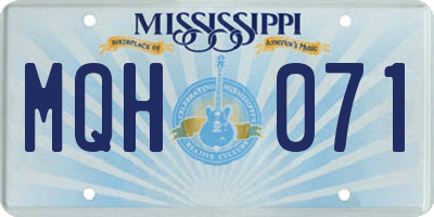 MS license plate MQH071
