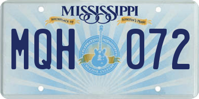 MS license plate MQH072